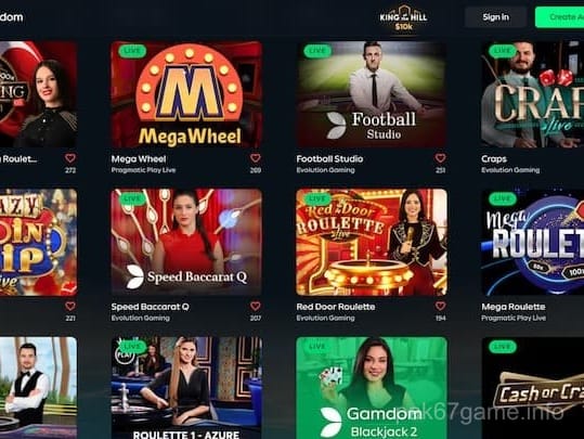 pak67 game Live Casino Games Lobby