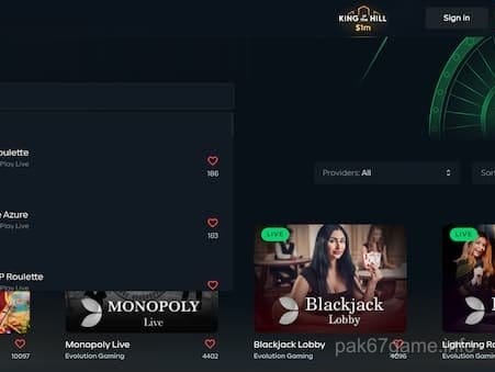 pak67 game Live Casino Roulette Interface
